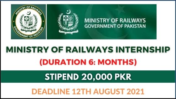 Ministry of Railways Internship Program 2021 | 20,000 Stipend