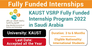 KAUST VSRP Internship Program 2022 in Saudi Arabia (Fully Funded)