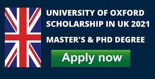 University of Oxford Scholarship in UK 2021