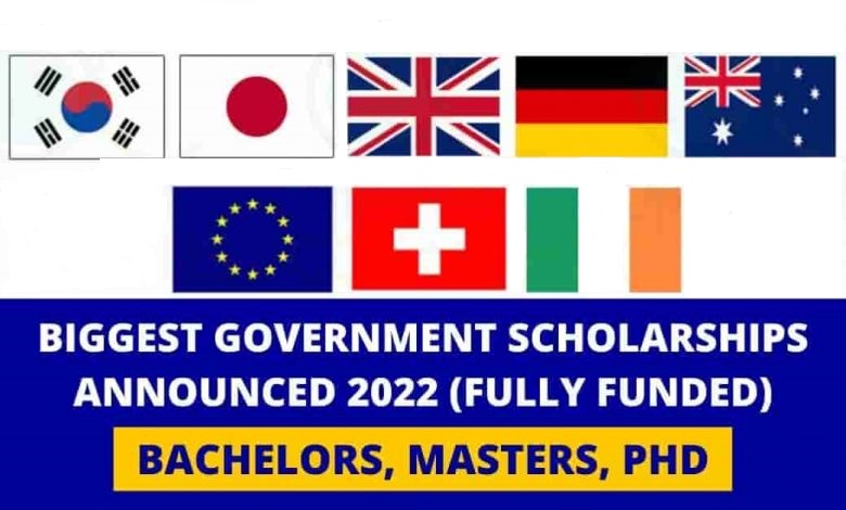 Biggest Government Scholarships 2022 Announced | Fully Funded