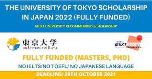 The University of Tokyo Scholarship in Japan 2022 | Fully Funded
