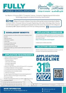 Qassim University Scholarships 2022 in Saudi Arabia 