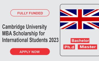 Cambridge University MBA Scholarship for International Students 2023