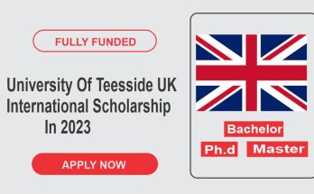 University Of Teesside UK International Scholarship In 2023