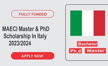 MAECI Master & PhD Scholarship In Italy 2023/2024