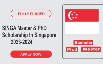 SINGA Master & PhD Scholarship In Singapore 2023-2024