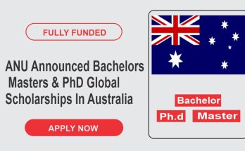 ANU Announced Bachelors Masters & PhD Global Scholarships In Australia 2023