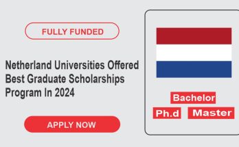 Netherland Universities Offered Best Graduate Scholarships Program In 2024