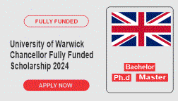 University of Warwick Chancellor Fully Funded Scholarship 2024