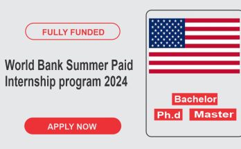 World Bank Summer Paid Internship program 2024